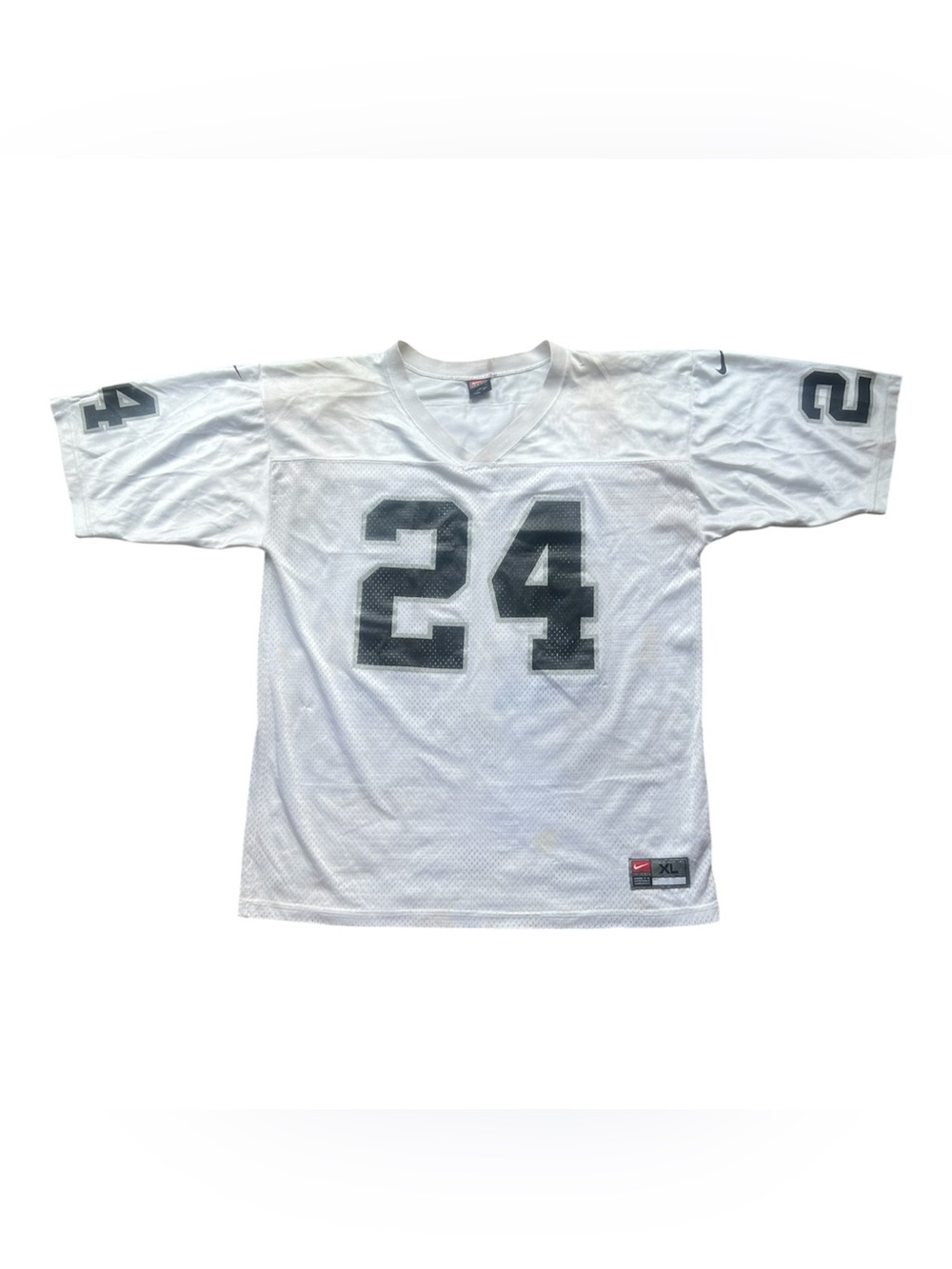 Vintage Nike Charles Woodson Raiders NFL Football Jersey Silver Gray Men XL